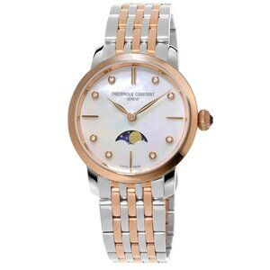 Frederique Constant Women's Moonphase Quartz Silver Watch 30MM FC-206MPWD1S2B